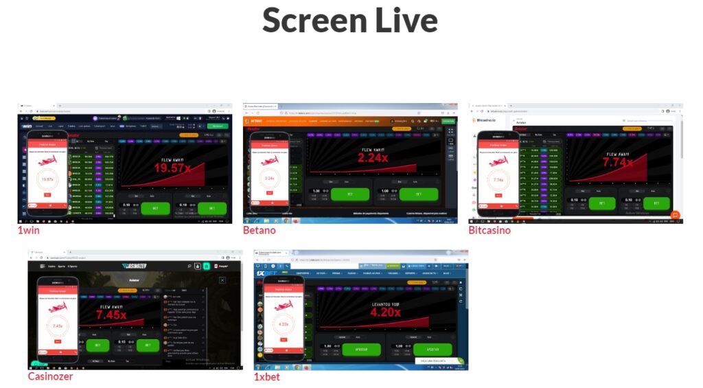 Live na Screen ng Predictor ng Aviator