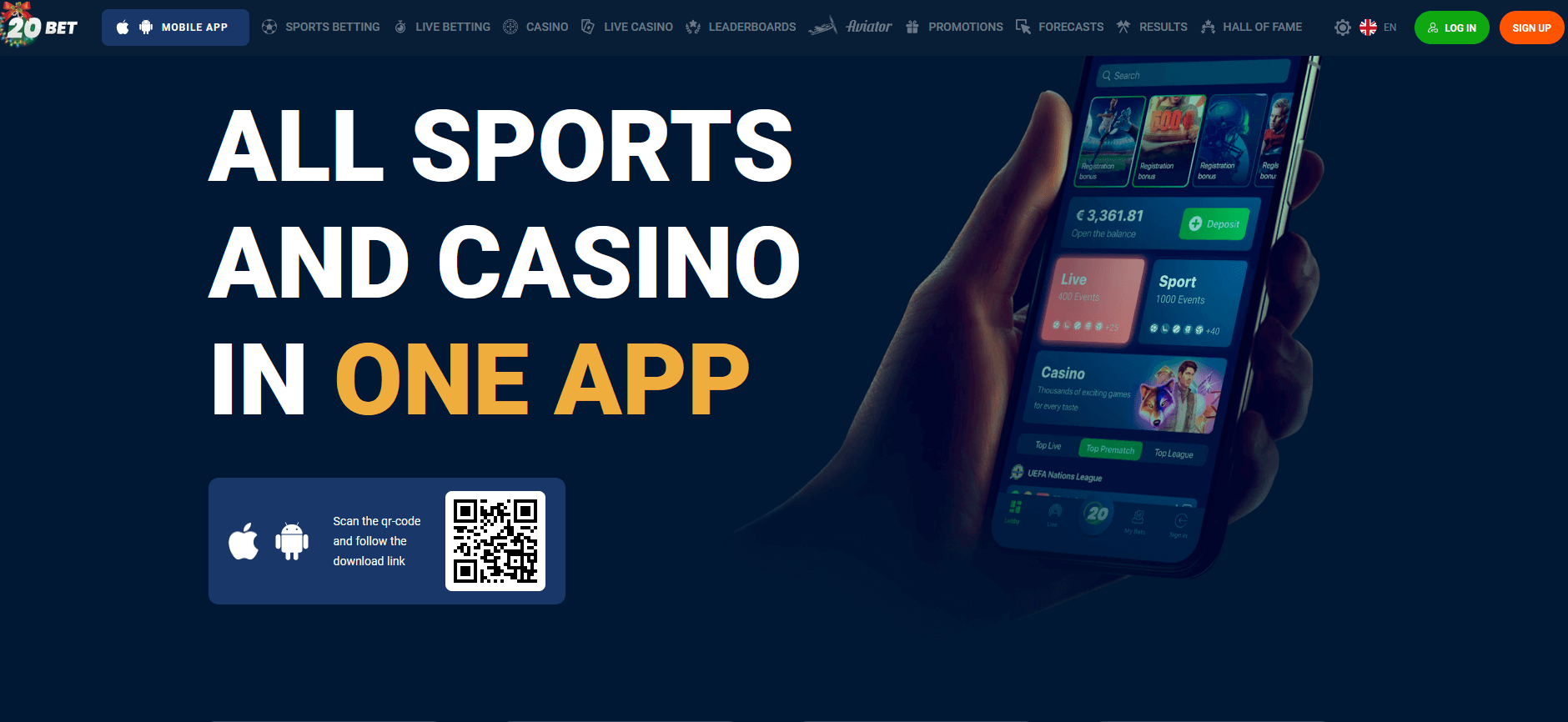 Aplikace 20Bet Casino