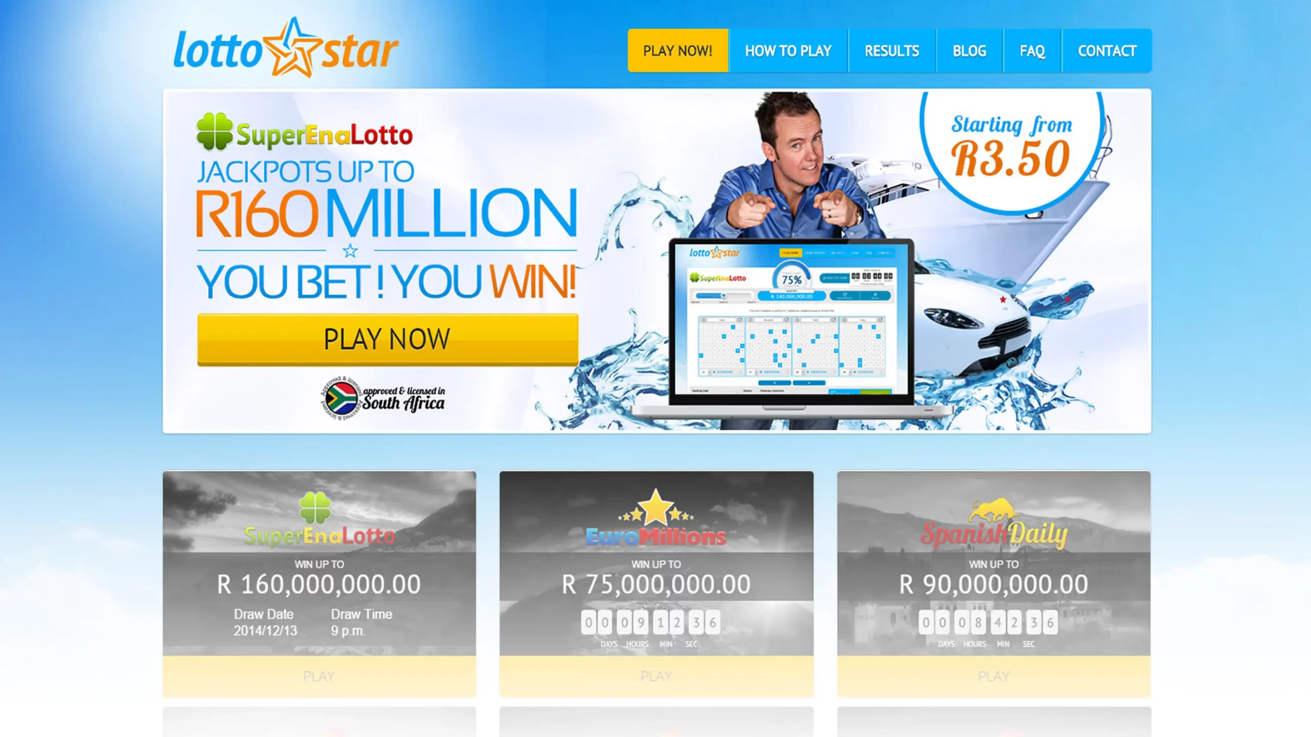 Lottostar इंटरफ़ेस